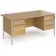 Harlow Straight Desk with 2 and 3 Drawer Pedestals